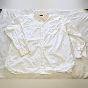 XXL Steve & Barry's brand men's all white long sleeved button-down shirt